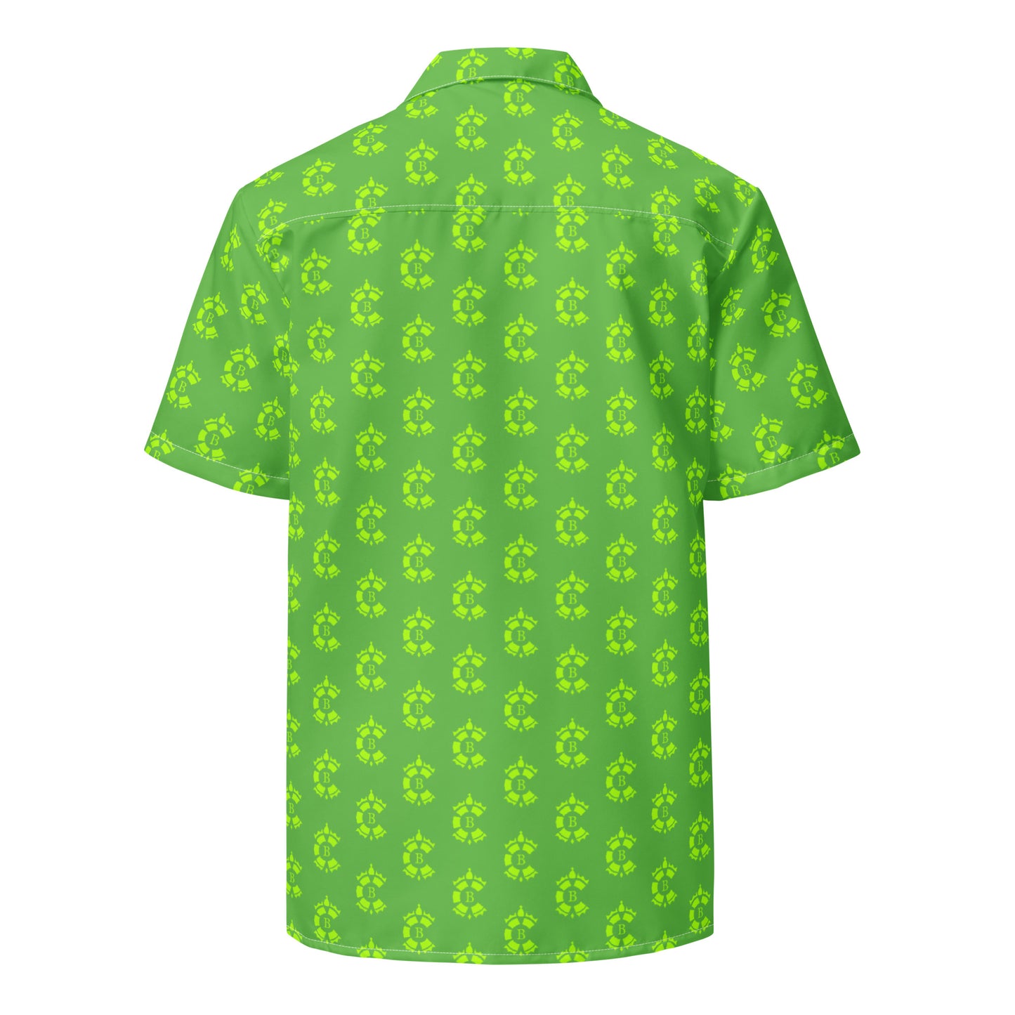 CONTRABRANDED R-Logo Button Up Yellow On Green
