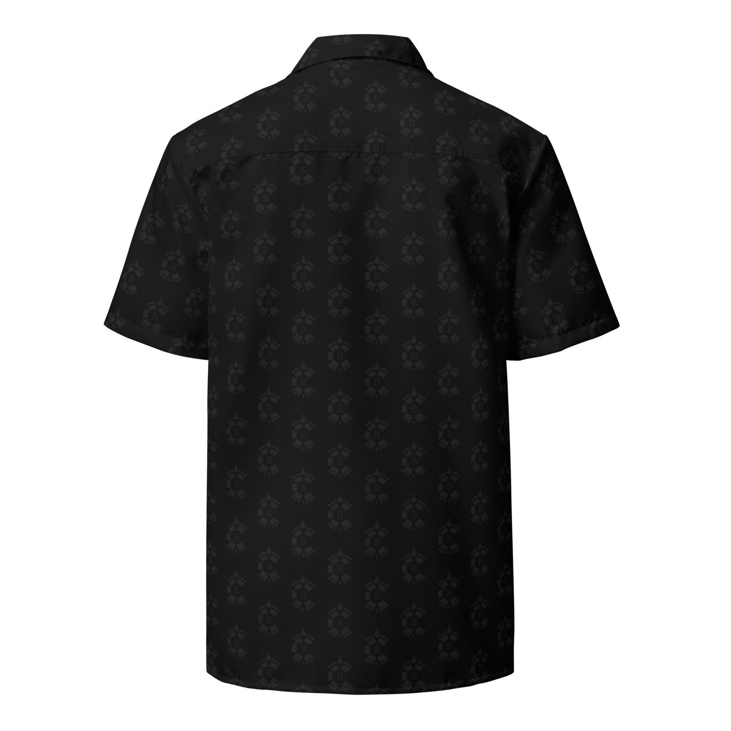CONTRABRANDED R-Logos Button Up Short Sleeve Gray on Black