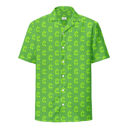 CONTRABRANDED R-Logo Button Up Yellow On Green