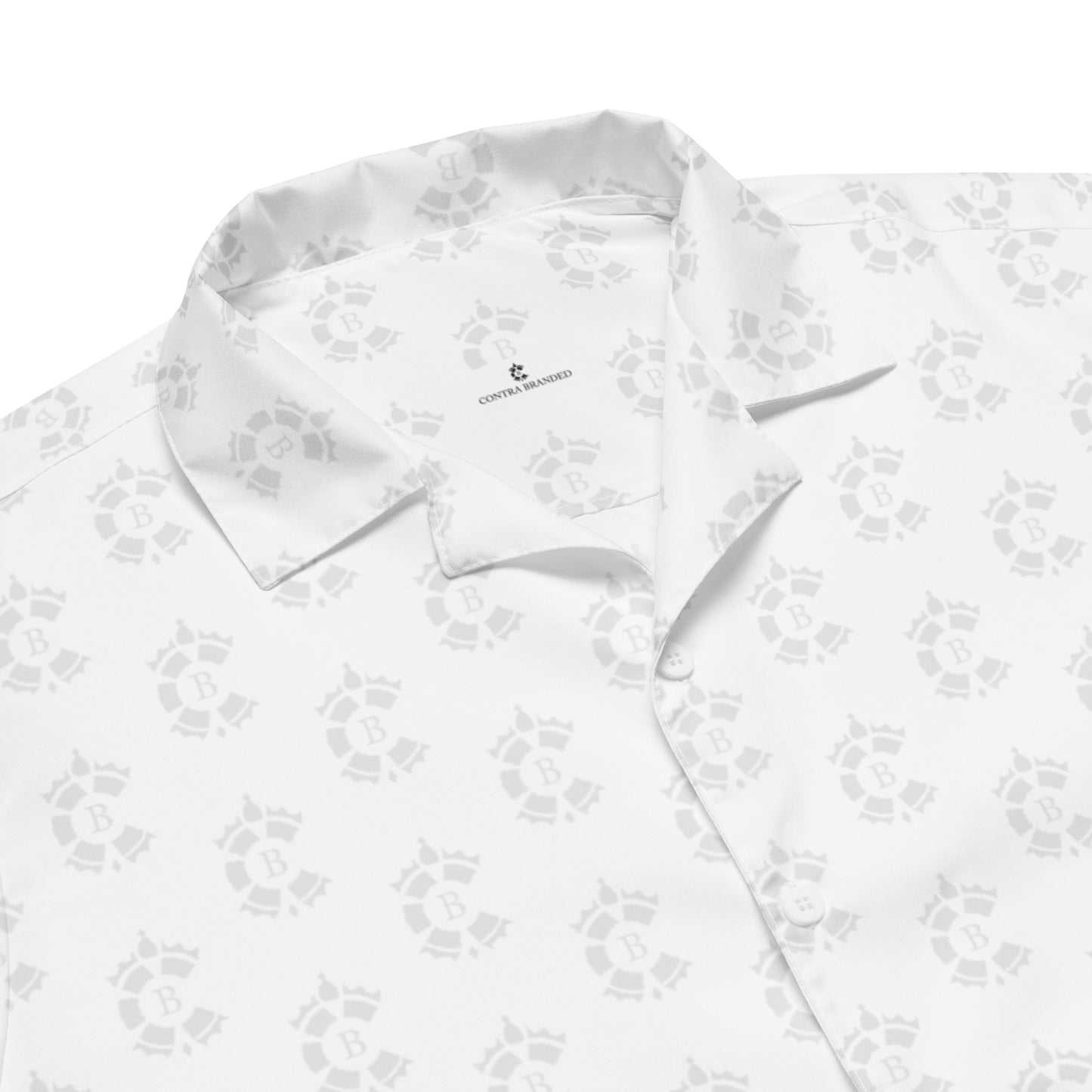 CONTRABRANDED R-Logos Button Up Short Sleeve Eggshell on White